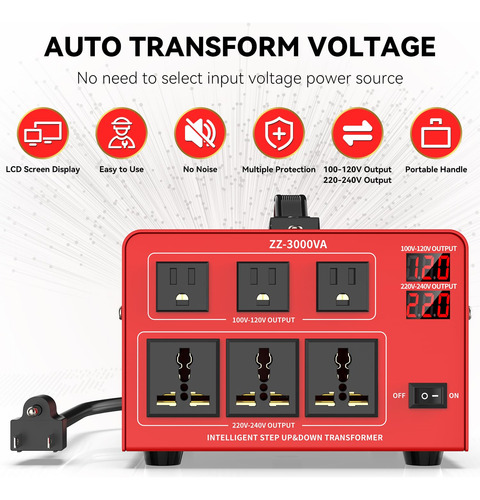 Convertidor De Voltaje De 3000 W, Transformador Automá...