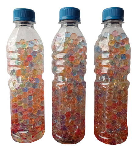 3 Botellas De Bolitas De Hidrogel De 10 - 11 Mm. Hidratadas