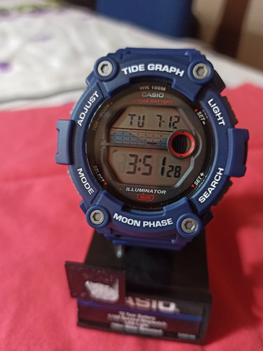Reloj Casio Ws-1300h-2a Mareas Fase Lunar Bateria 10 Años Color de la malla Azul Color del bisel Gris Color del fondo Natural