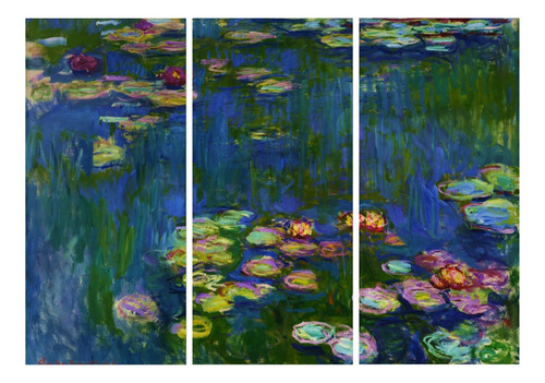 Cuadro Monet Nenúfares Paneles Arte Políptico