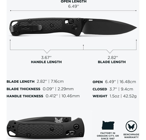 Cuchillo Plegable Benchmade Mini Bugout 533bk-2 Negro Cf