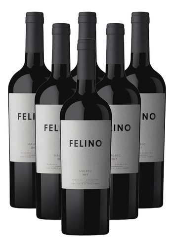 Vino Tinto Felino Malbec 750ml Viña Cobos Caja X6 Botellas