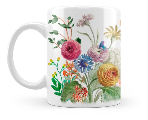 Caneca Xícara Coleção Retrô Classics Flores Floral Vovó Vó