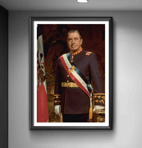 Cuadro General Augusto Pinochet 11 Madera & Vidrio 35x47 Cm