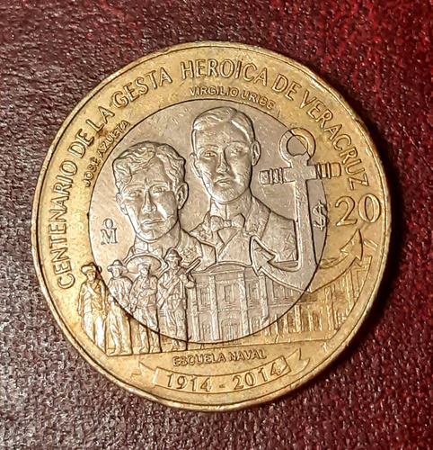 Conmemorativa Siglo Gesta Heroica Veracruz Moneda $20