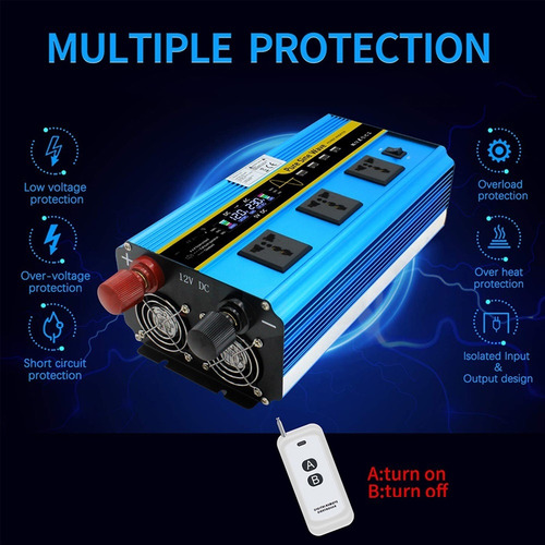 Inversor De Onda Senoidal Pura 2000w Dc 12v Para Ac 110v