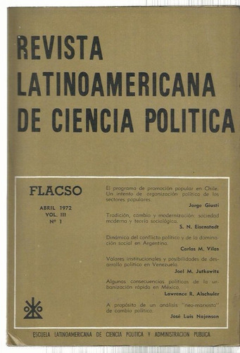 Revista Latinoamericana De Ciencia Política Nº 1 Flacso 1972