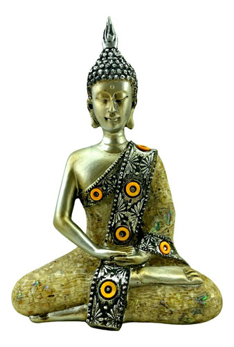 Figura Decorativa Chica Buda Sabiduria 20cm Relajacion Zn 