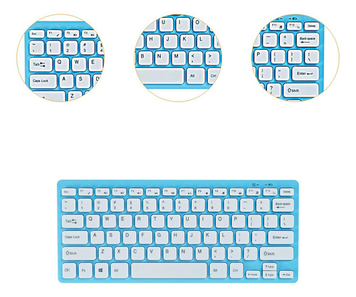 Teclado Com Fio 78 Chaves Compactos Práticos, Azul