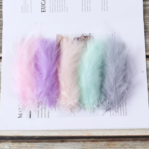 Imagen 3 de 7 de Plumas De Colores Artificiales X200 Uds