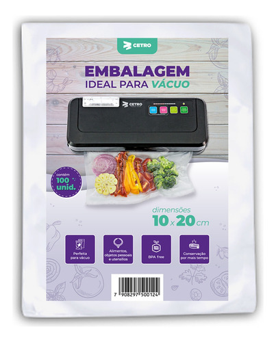 Embalagem / Sacos A Vácuo 10x20 - 100 Und