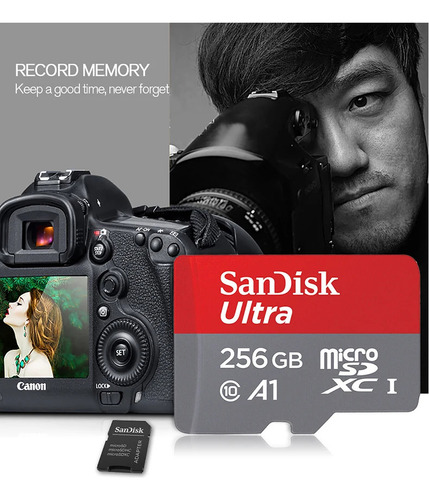 Tarjeta Micro Tf Clase 10 De Memoria Sandisk De 256 Gb Y 150
