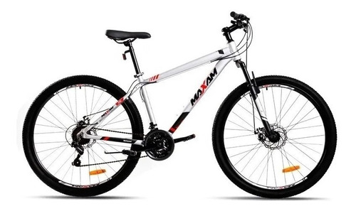 Mountain bike Motomel Maxam 190 R29 M 21v frenos de disco mecánico cambios Shimano Tourney color gris/negro con pie de apoyo  