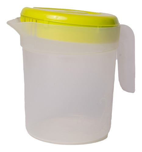 Jarra Redonda Plástica Con Tapa, 2l, 18x17cm (6pz) Color Mix Color