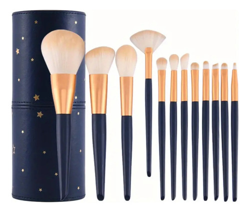 Conjunto De Pincéis De Maquiagem Com 12 Peças Com Estojo
