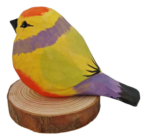 Estatua De Pájaro De Madera, Figura De Animal, Amarillo
