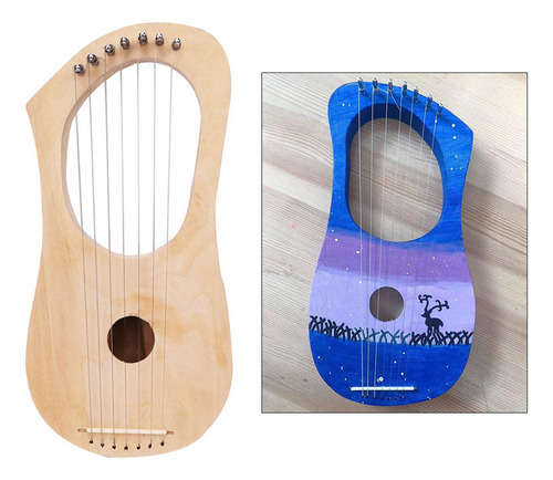 Arpa Juego De Bricolaje De 7 Cuerdas, Lira De 7 Cuerdas De