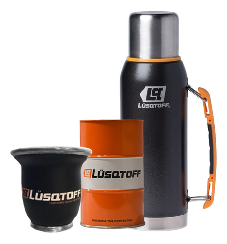 Set Matero Kit Termo Lusqtoff 1 Litro + Mate +lata yerbera P