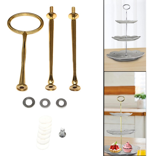 Mango Para Soporte De Pastel, Varilla De Hardware, Dorado