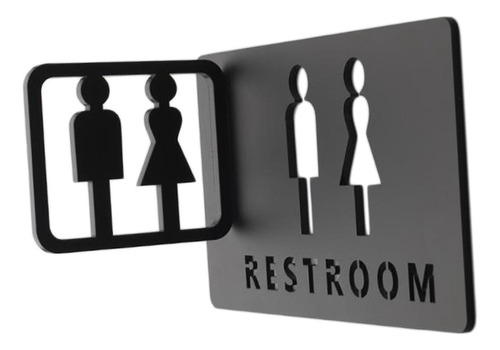 Para Damas Caballeros Baño Símbolo Baño Signo Montaje