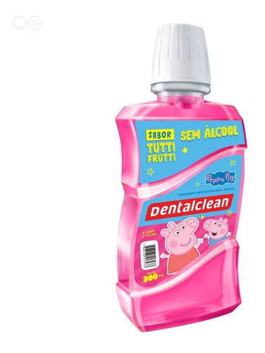 Enxaguante Bucal Infantil Antisséptico Zero Álcool Tutti Frutti Peppa Pig Dentalclean Frasco 300ml