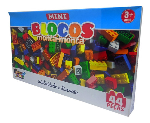 Mini Blocos De Monta Monta Caixa C/44 Peças Mini Toys