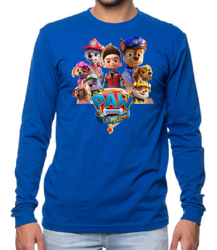 Polera Manga Larga Algodón Niños Paw Patrol Pelicula