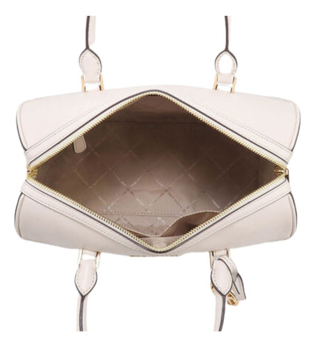 Bolsa Michael Kors Jet Set Travel Logo Multi Duffle Acabado de los herrajes Dorado Color Blanco Color de la correa de hombro Beige Diseño de la tela Monograma