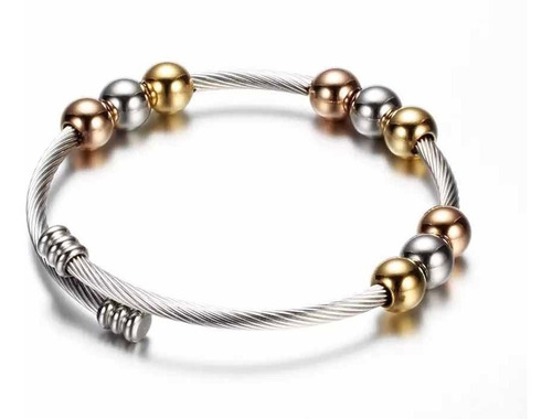 Promoción Pulsera Brazalete Mujer Acero Inoxidable Plateada