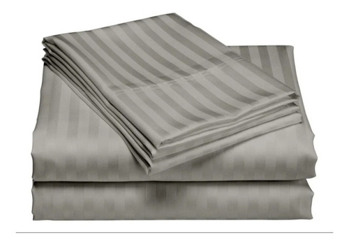 Juego de sábanas Pimacol Supersoft 27940 color gris con diseño rayado variado hilos 600 - 4 packs - de 4 unidades