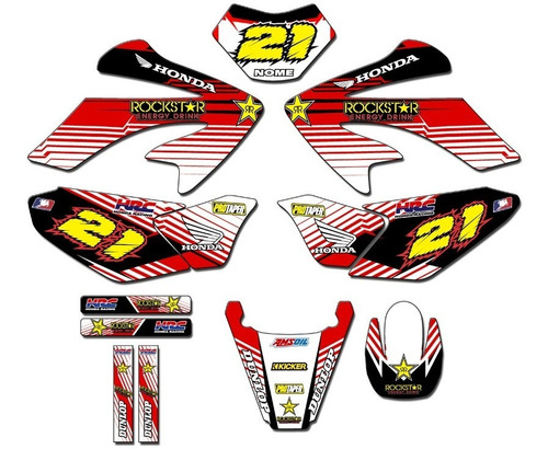 Kit Adesivos Gráficos Tornado Xr250 Mod Tor-34 Personalizado