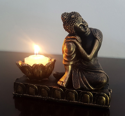 Buda Hindu Tailandês Castiçal Ou Incensário Decoração Resina