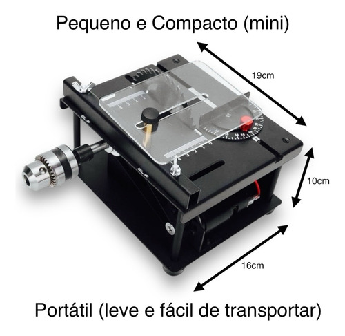 Mini Serra Bancada Hobby Multifuncional Turbo E Acessórios