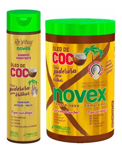 Novex Kit Shampoo + Crema Aceite Coco Hidratante Brasl