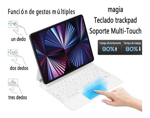 Imagen 3 de 7 de Teclado Magic Trackpad Para Apple iPad 12.9 2021 2020 2018 Ñ