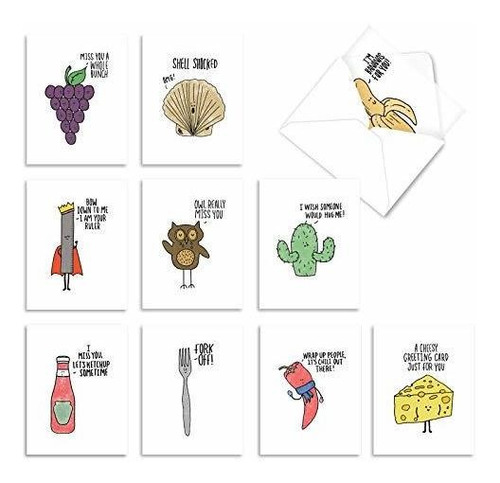 Fun Puns Tarjetas En Blanco (caja De 10) Ocasión Tarjeta De 