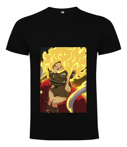 Polera Unisex One Piece Luffy Sun God Nika Gear 5 Fire Eyes