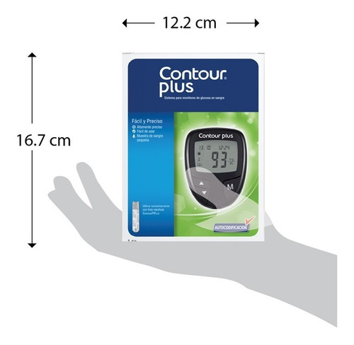 Imagen 3 de 5 de Glucómetro Contour Plus Con 50 Tiras Y 50 Lancetas