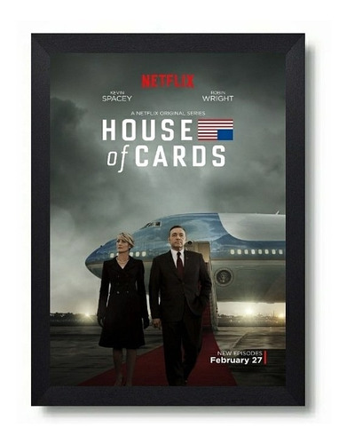 Cuadro House Of Cards Marco Con Vidrio 35x50