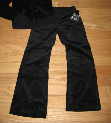 Pantalon Importado Buso Suelto Velour Negro Petit S Stock