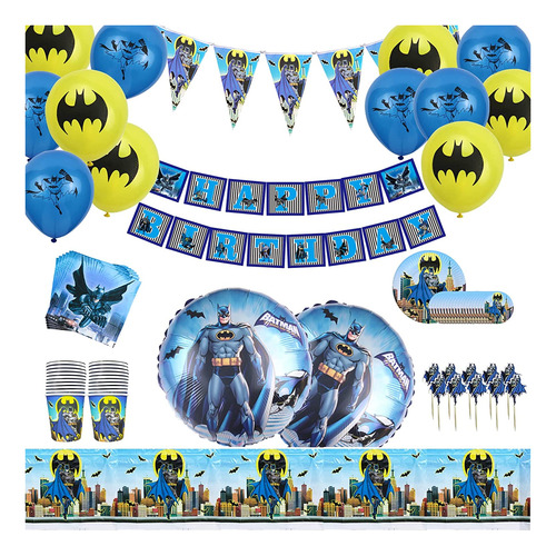 Suministros De Decoración De Cumpleaños De Batman Par...