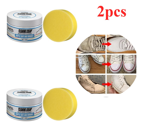 2 Unidades De Crema Blanca Para Limpiar Zapatos, Blanquea In