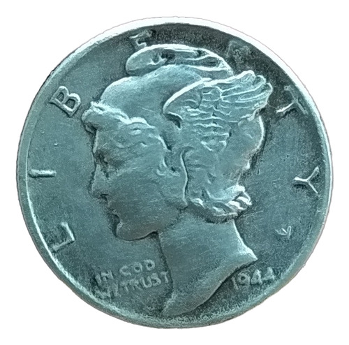 Antigua Moneda De Plata One Dime Usa 1944 Km# 140 #2