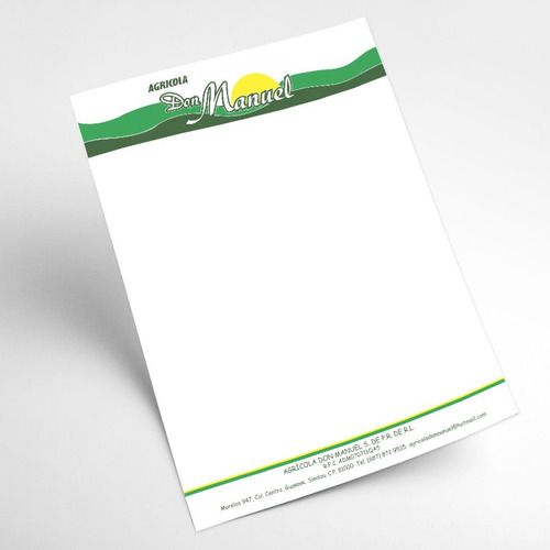 500 Hojas Membretadas Carta A Color Bond 90 Grs.