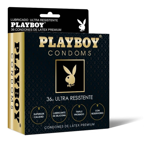 Preservativo Playboy, Condón Ultra Resistente Kit 36 Un