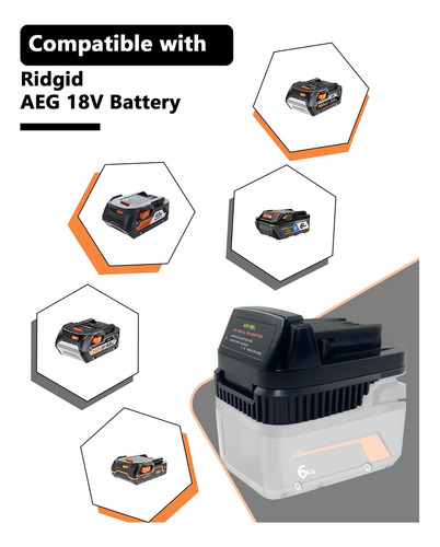 Adaptador Ar18ml Para Bateria Ridgid Aeg 18v E Para M18 18v