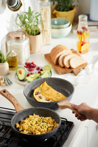Imagen 3 de 7 de Maestro De Cocina Set Sarten Antiadherente Granito 20 Y 24cm
