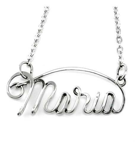 Imagen 2 de 7 de Collar Colgante Con Nombre De Acero Quirúrgico