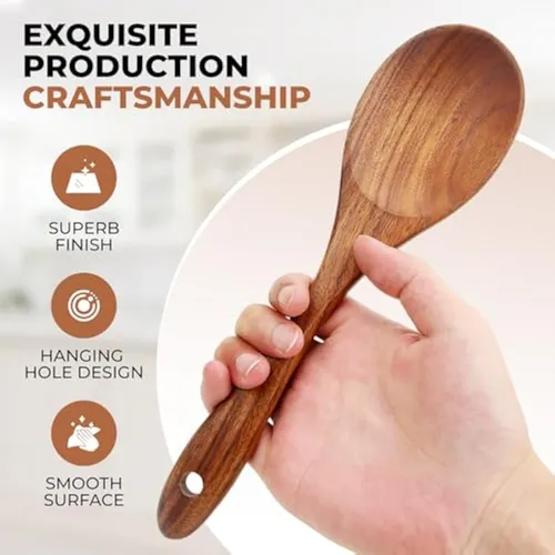 Juego De Utensilios De Cocina De Madera De 9