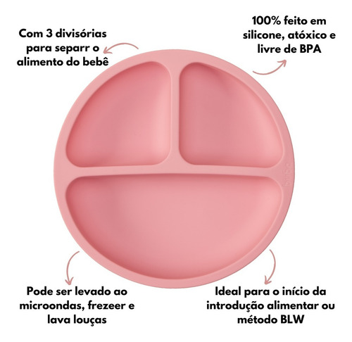 Imagem 2 de 7 de Kit Prato Bebe Infantil Introdução Alimentar + Tigela Bowl